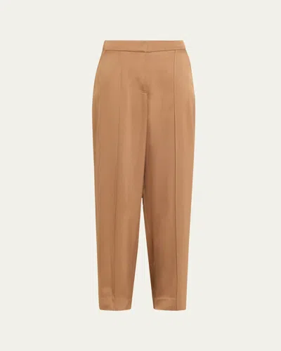 Simkhai Kyra Satin Wide-leg Pants In Brown