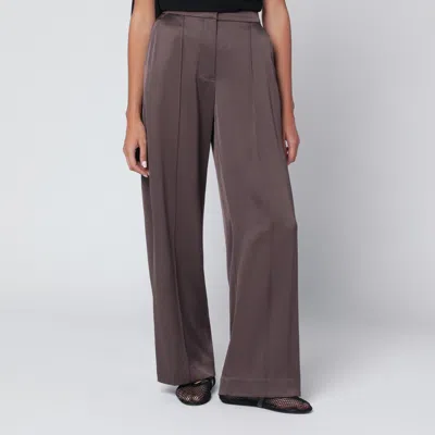 Simkhai Kyra Trousers In Chocolate Satin In Brown