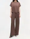 Simkhai Kyra Wide Leg Pant In Cocoa In Brown