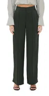 Simkhai Kyra Wide Leg Pant In Black In Moss