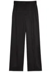 Simkhai Kyra Wide-leg Satin Trousers In Black