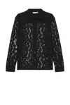Simkhai Lace Button Down Shirt In Black