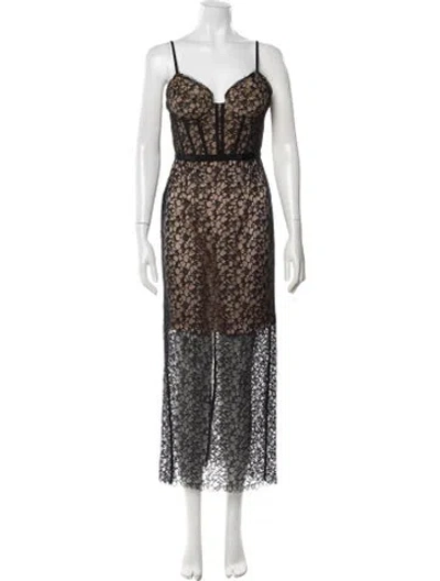 Pre-owned Simkhai Lace Long Dress In Black