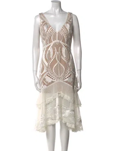 Pre-owned Simkhai Lace Midi Length Dress In White