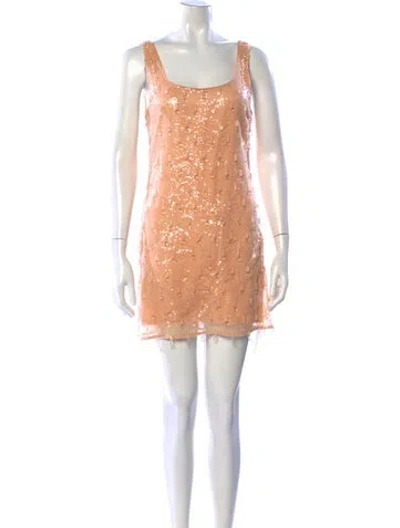 Pre-owned Simkhai Lace Mini Dress In Orange