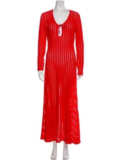 Pre-owned Simkhai Lace Pattern Cover-up In Red