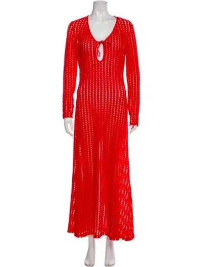Pre-owned Simkhai Lace Pattern Cover-up In Red
