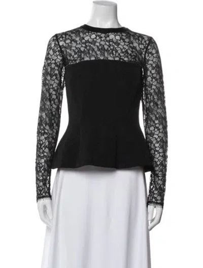 Pre-owned Simkhai Lace Pattern Crew Neck Top In Blue