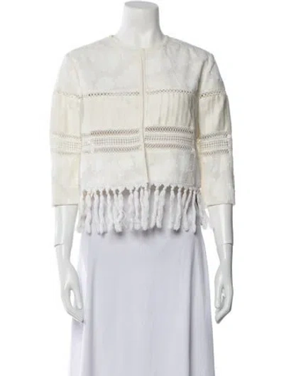 Pre-owned Simkhai Lace Pattern Jacket In Neutrals