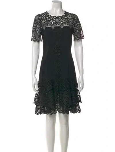 Pre-owned Simkhai Lace Pattern Knee-length Dress In Black
