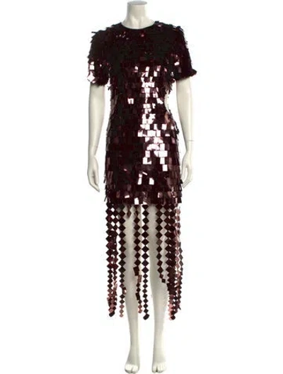 Pre-owned Simkhai Lace Pattern Knee-length Dress In Brown