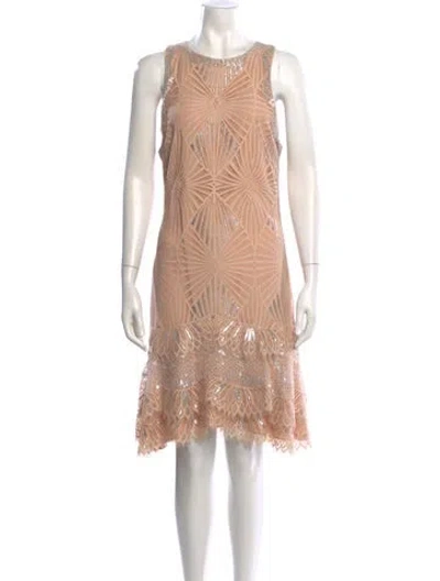 Pre-owned Simkhai Lace Pattern Knee-length Dress In Pink