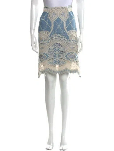 Pre-owned Simkhai Lace Pattern Knee-length Skirt In Blue