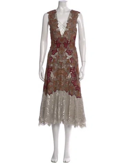 Pre-owned Simkhai Lace Pattern Long Dress