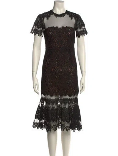 Pre-owned Simkhai Lace Pattern Long Dress In Black