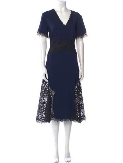 Pre-owned Simkhai Lace Pattern Long Dress In Blue