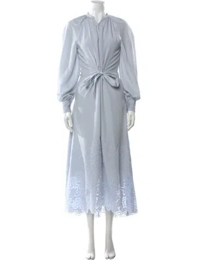 Pre-owned Simkhai Lace Pattern Long Dress In Blue
