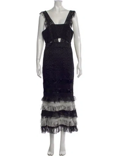 Pre-owned Simkhai Lace Pattern Long Dress In Multi