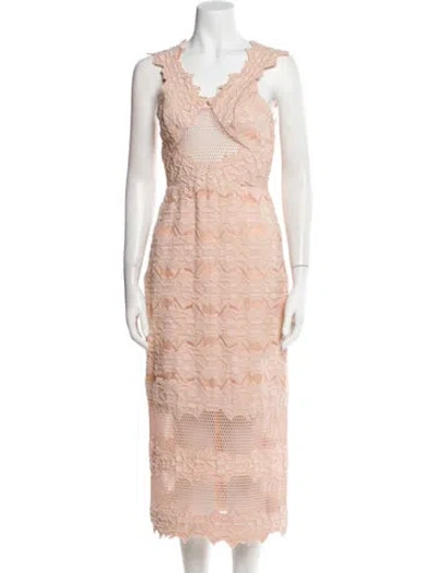 Pre-owned Simkhai Lace Pattern Long Dress In Pink