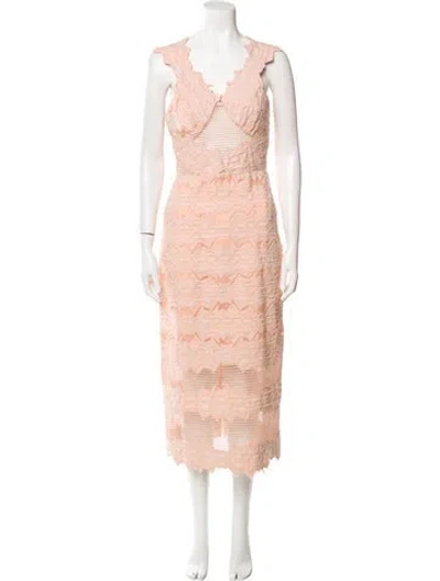 Pre-owned Simkhai Lace Pattern Long Dress In Pink
