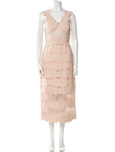 Pre-owned Simkhai Lace Pattern Long Dress In Pink