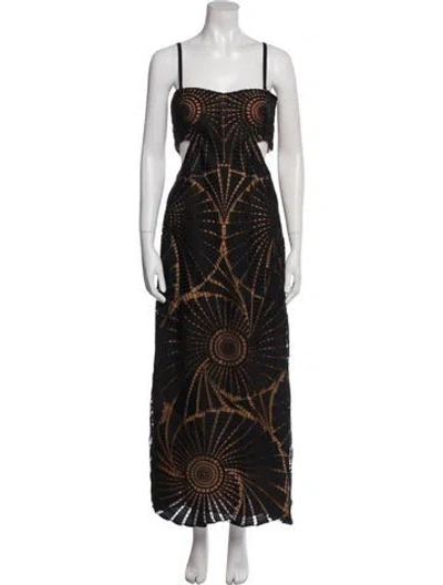 Pre-owned Simkhai Lace Pattern Long Dress W/ Tags In Black