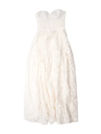 Pre-owned Simkhai Lace Pattern Long Dress In White