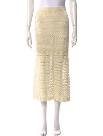 Pre-owned Simkhai Lace Pattern Long Skirt In Neutrals