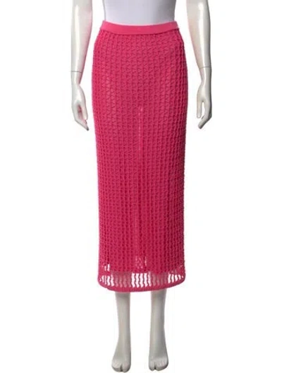 Pre-owned Simkhai Lace Pattern Long Skirt In Pink
