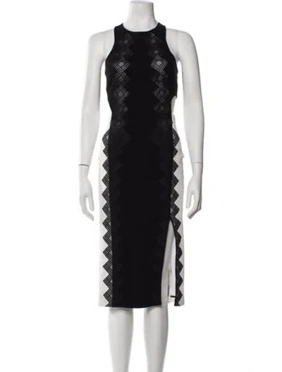 Pre-owned Simkhai Lace Pattern Midi Length Dress In Black