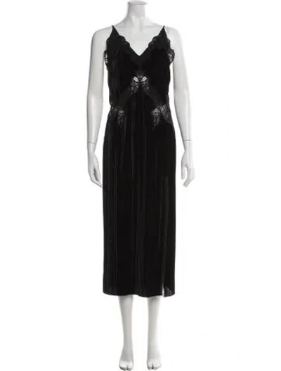 Pre-owned Simkhai Lace Pattern Midi Length Dress In Black