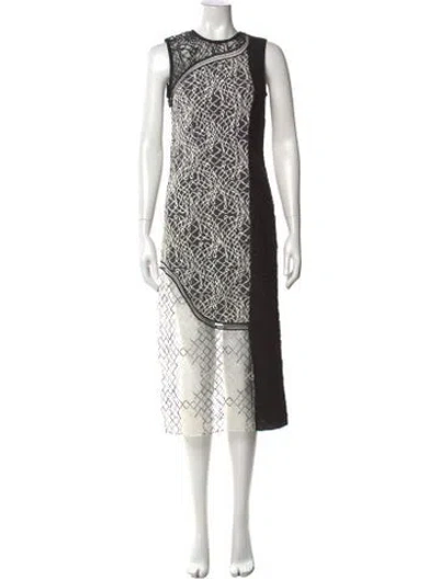 Pre-owned Simkhai Lace Pattern Midi Length Dress In Black