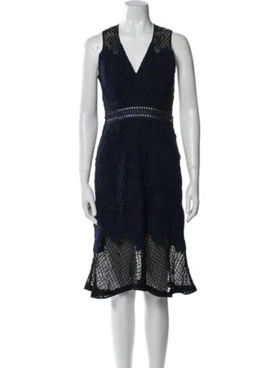 Pre-owned Simkhai Lace Pattern Midi Length Dress In Blue