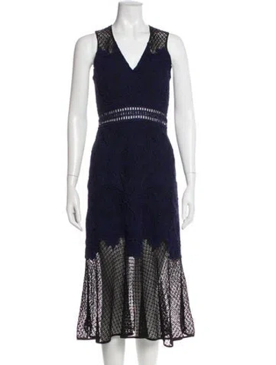 Pre-owned Simkhai Lace Pattern Midi Length Dress In Blue