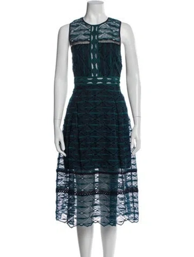 Pre-owned Simkhai Lace Pattern Midi Length Dress In Blue