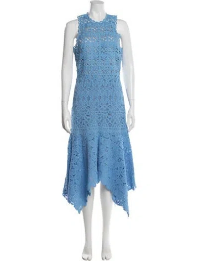 Pre-owned Simkhai Lace Pattern Midi Length Dress In Blue