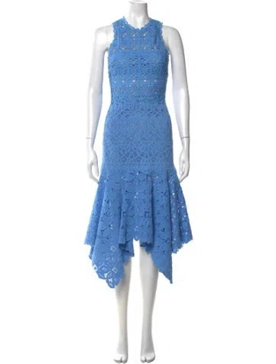 Pre-owned Simkhai Lace Pattern Midi Length Dress In Blue