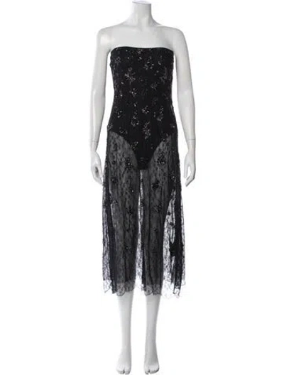 Pre-owned Simkhai Lace Pattern Midi Length Dress In Blue