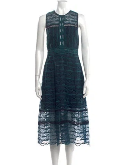 Pre-owned Simkhai Lace Pattern Midi Length Dress In Blue