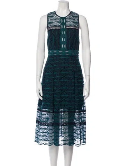 Pre-owned Simkhai Lace Pattern Midi Length Dress In Multi