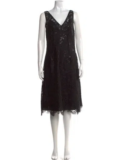 Pre-owned Simkhai Lace Pattern Midi Length Dress W/ Tags In Black