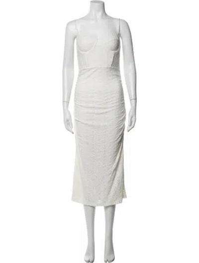 Pre-owned Simkhai Lace Pattern Midi Length Dress W/ Tags In White