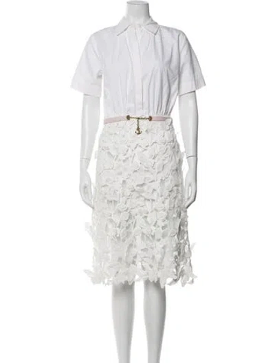 Pre-owned Simkhai Lace Pattern Midi Length Dress W/ Tags In White