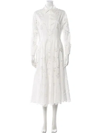 Pre-owned Simkhai Lace Pattern Midi Length Dress In White