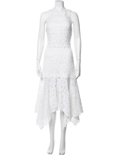 Pre-owned Simkhai Lace Pattern Midi Length Dress In White