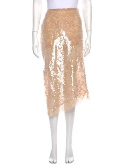 Pre-owned Simkhai Lace Pattern Midi Length Skirt In Neutral