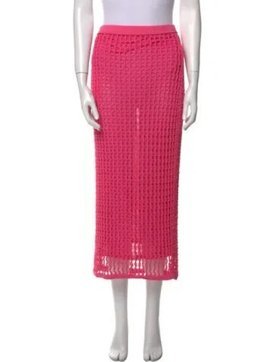 Pre-owned Simkhai Lace Pattern Midi Length Skirt In Pink