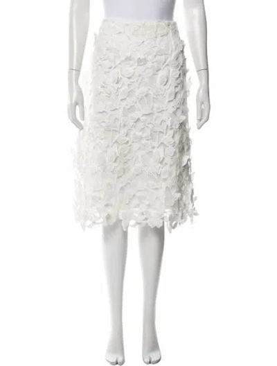 Pre-owned Simkhai Lace Pattern Midi Length Skirt W/ Tags In White