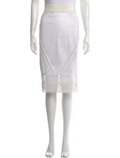 Pre-owned Simkhai Lace Pattern Midi Length Skirt In White