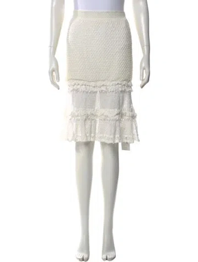 Pre-owned Simkhai Lace Pattern Midi Length Skirt In White